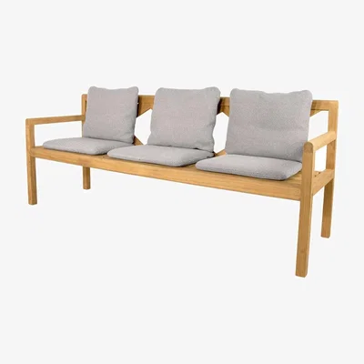 Nordic Nest Cane-line Grace 3-seater bench Light grey teak