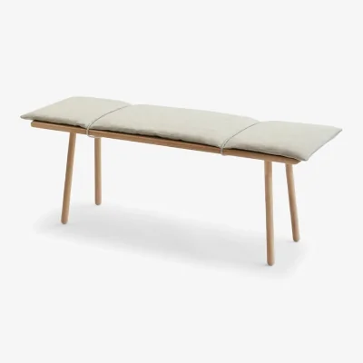Nordic Nest Skagerak Georg bench Untreated oak-incl. beige seat cushion