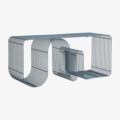 Nordic Nest AYTM Curva seating bench 100 cm Dusty blue
