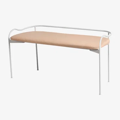 Nordic Nest SMD Design Bubble bench White. brown leather