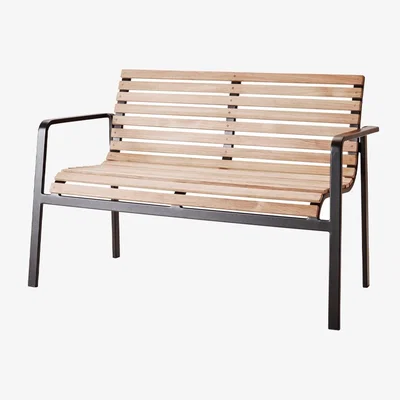 Nordic Nest Cane-line Park bench Lava grey teak