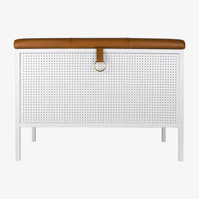 Nordic Nest Maze Frank storage bench White-Cognac
