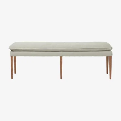 OKA OKA, Nott Bench - Eau de Nil, Benches, Linen/Oak, Plain