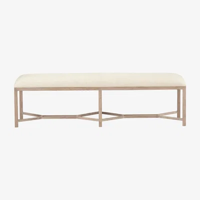 OKA Hester Bench - Flaxen Diamond Twill