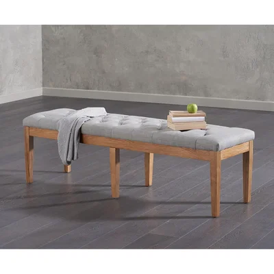 Oak&More Camille Large Grey Fabric Bench