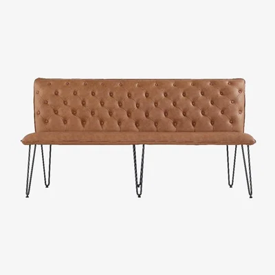 Oak&More Austin 180cm Tan Studded Back Bench