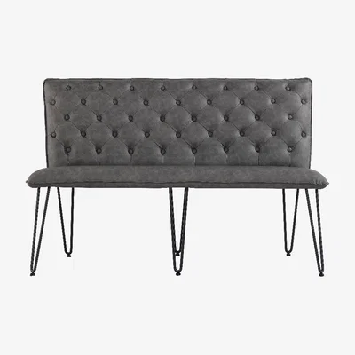 Oak&More Austin 140cm Grey Studded Back Bench