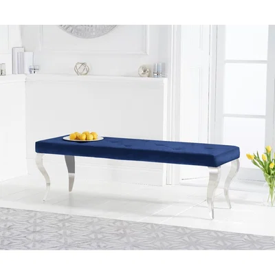Oak&More Fitzrovia 150cm Blue Velvet Bench