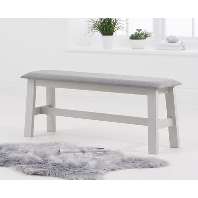 Oak&More Chiltern Large Grey Bench with Fabric Seat