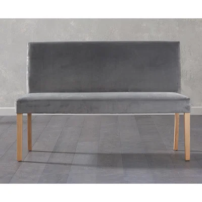 Oak&More Mia Large Velvet Grey Bench with Back