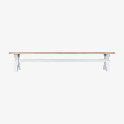 Oak&More Eden Oak and White Small Dining Bench