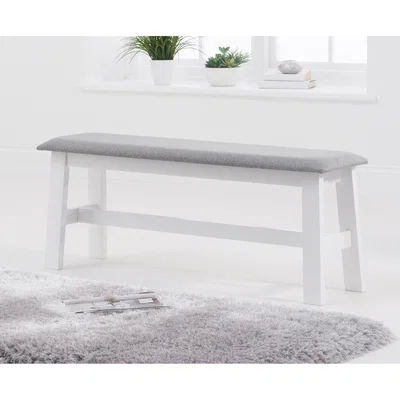 Oak&More Chiltern Large White Bench with Fabric Seat