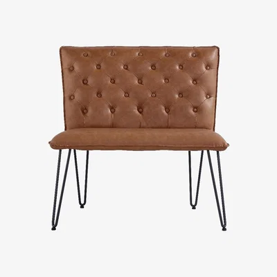 Oak&More Austin 90cm Tan Studded Back Bench