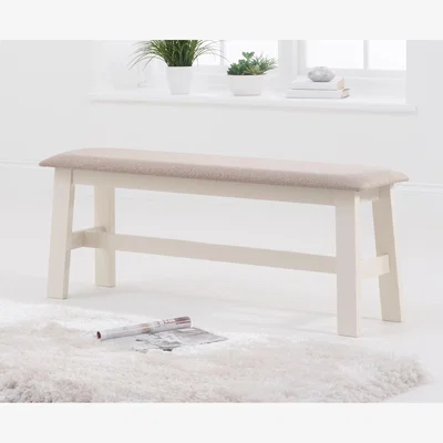 Oak&More Chiltern Large Cream Bench with Fabric Seat