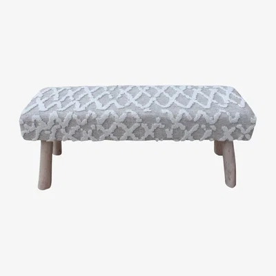 Olivia's Libra Luxurious Glamour Collection - Canna Knitted Bench in Beige & Ivory