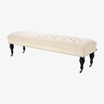 Olivia's Eichholtz Benedict Bench Ecru Velvet