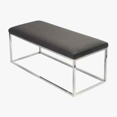Olivia's Liang & Eimil Loft Bench Kaster Slate Grey Velvet
