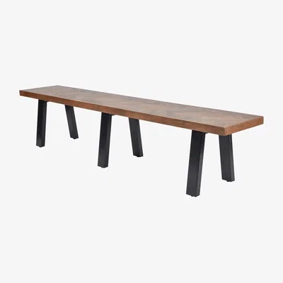 Olivia's Libra Interiors Burnham II Herringbone Wooden Bench 220cm
