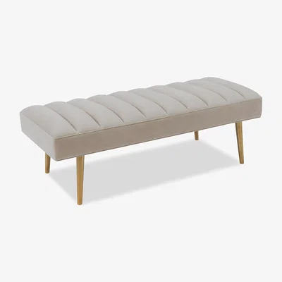 Olivia's Liang & Eimil Rosso Bench- Limestone Velvet