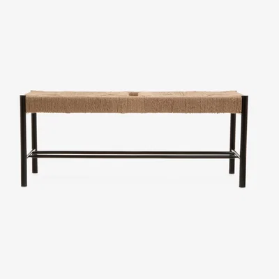 Olivia's Olivia's Beckett Bench Natural Rope & Black Wood Frame