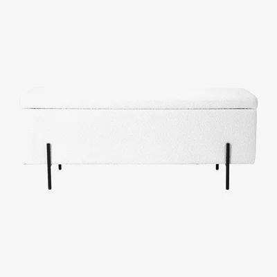 Olivia's Olivia's Maxie BouclÃ Storage Bench With Black Legs