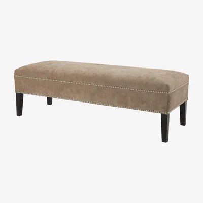 Olivia's Eichholtz Nicolette Bench Greige Velvet