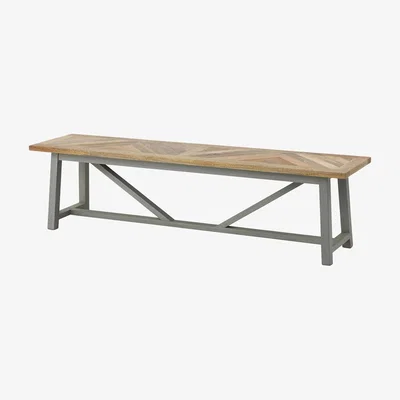Olivia's Hill Interiors Nordic Collection Dining Bench in Grey