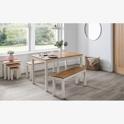 Downtown Julian Bowen Coxmoor Bench - Ivory and Oak In IvoryOak