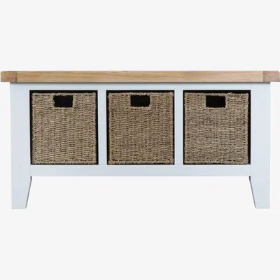 Downtown Tetbury White Large Hall Bench & Top