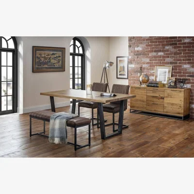 Downtown Downtown Brooklyn 140cm Upholstered Bench, Steel