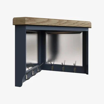 Downtown Downtown Hexham Painted Blue Corner Hall Bench Top