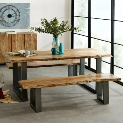OAT Home Killarney 175cm Large Wooden Live Edge Dining Bench