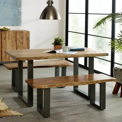 OAT Home Killarney 125cm Medium Wooden Live Edge Dining Bench