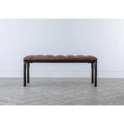 Perch and Parrow Mina Leather Bench in Brown