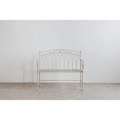 Perch and Parrow Gavin Outdoor Bench in Weathered White