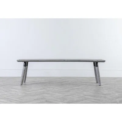 Perch and Parrow Gibson Outdoor Acacia Bench in Washed Grey