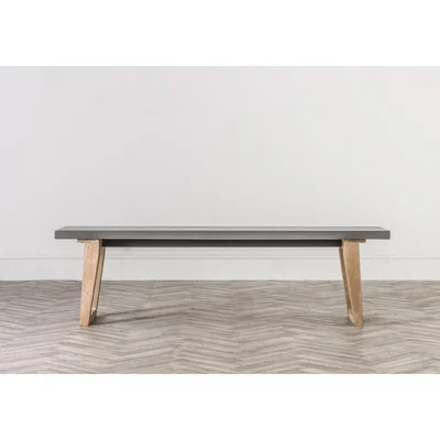 Perch and Parrow Payne Outdoor Concrete Bench in Grey