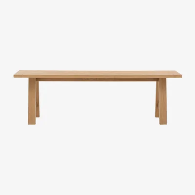 Perch and Parrow Harvest Trestle Dining Bench in Natural
