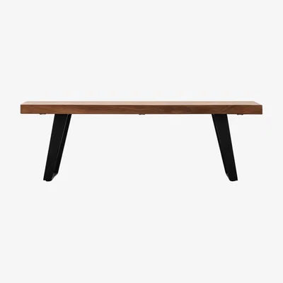 Perch and Parrow Ridgewood Dining Bench in Black Small