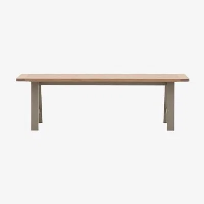 Perch and Parrow Harvest Trestle Dining Bench in Prairie