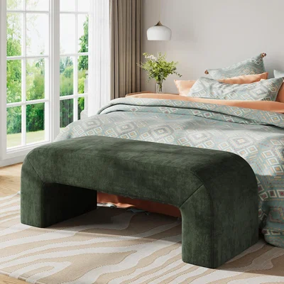 The Range Arch-Shaped Upholstered Indoor Bench - Green