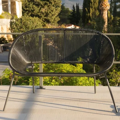 The Range Acapulco 2 Seater Bench - Black