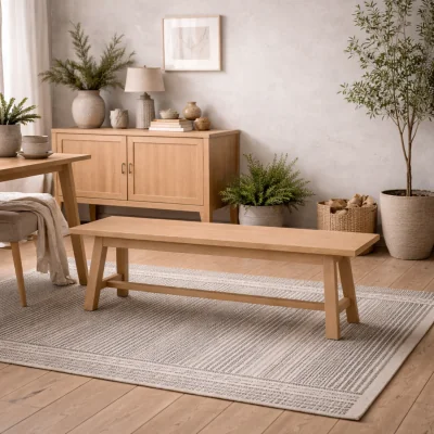 The Range Arklow Large Latte Wooden Bench - Latte