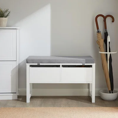 The Range SoBuy Hallway Bench with Storage Space - White, Grey