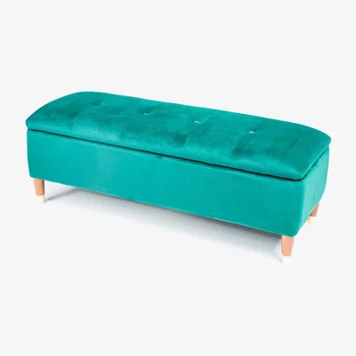 The Range Gigi Velvet Ottoman Large Storage Bench - Emerald