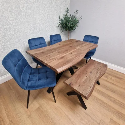 The Range Texas 140 + 4 Blue Rocco + bench - Grey