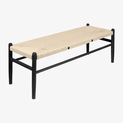 The Range Wooden Wishbone Dining Bench - Pack of 1 - Black