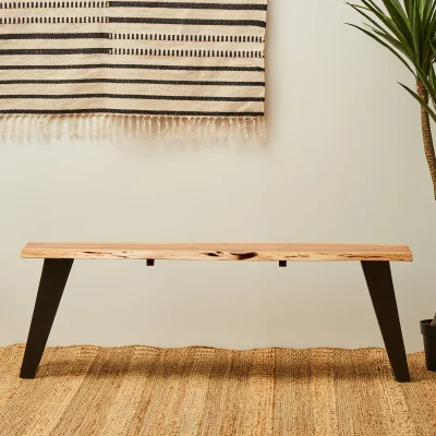 The Range Surax Acacia Wood with Live Edge Bench - Brown
