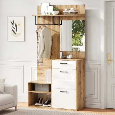 The Range 7 in 1 Entryway Hall Tree with Bench