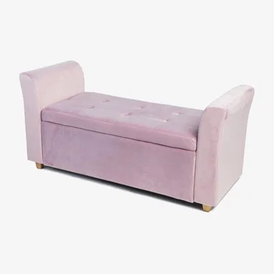 The Range Visco Therapy Emma Velvet Ottoman Padded Storage Bench - pink